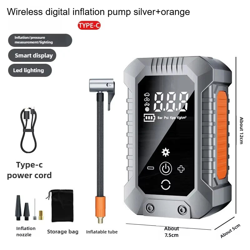 Car Mounted Inflation pump. Tire Pressure Measuring