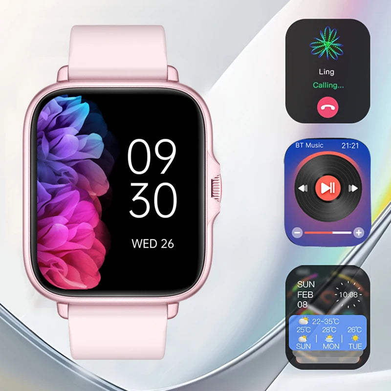 Touch Screen Unisex Smart Watch with Wireless Call Function - Android & IOS Compatible, find my phone! Fitness ready!