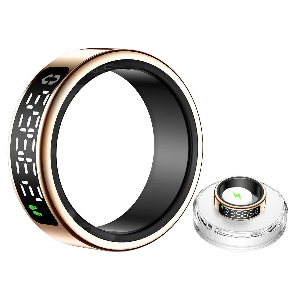 Smart Ring with Heart Rate Blood Oxygen Sleep Monitoring Health Tracker with Display Screen