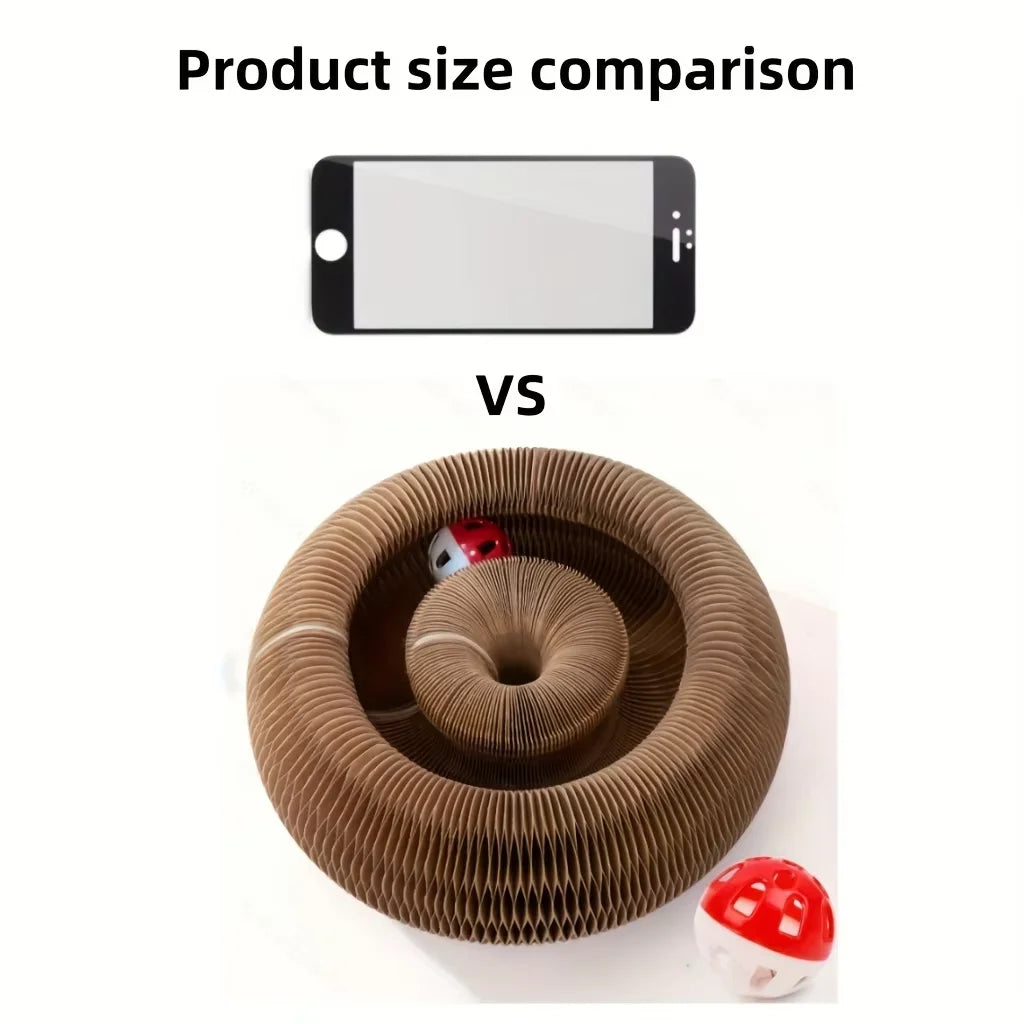 Ultimate indoor interactive mental and physical exercise cat toy, cardboard cat scratcher foldable magic organ cat scratcher