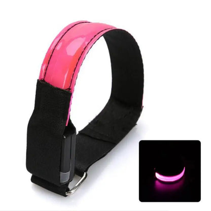 LED Luminous Reflective Bracelet Night Running Armband Outdoor Sports Safety Belt Cycling Arm Band Bicycle Light USB Charging