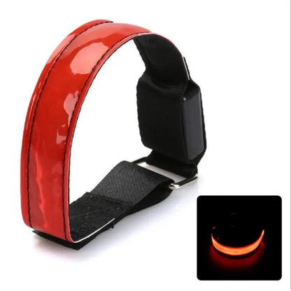 LED Luminous Reflective Bracelet Night Running Armband Outdoor Sports Safety Belt Cycling Arm Band Bicycle Light USB Charging