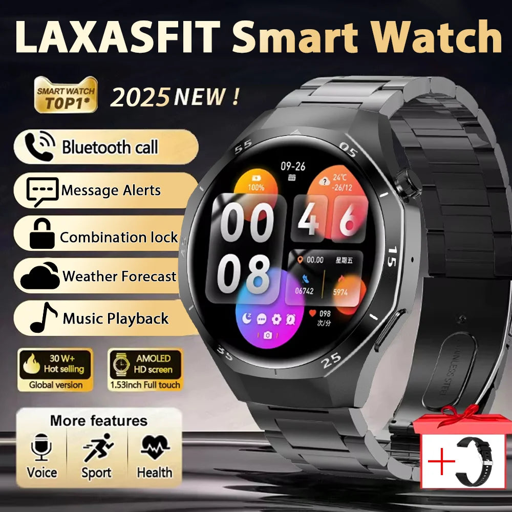 LAXASFIT Outdoor Sports Smart Watch Fitness Tracking 1.52inch HD Bluetooth  New Smartwatch