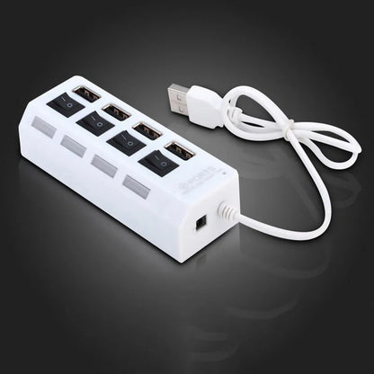 High Speed 4/7 Ports USB HUB 2.0 data transfer Adapter Expander Multi USB Splitter Multiple Extender with LED Lamp Switch for PC Laptop