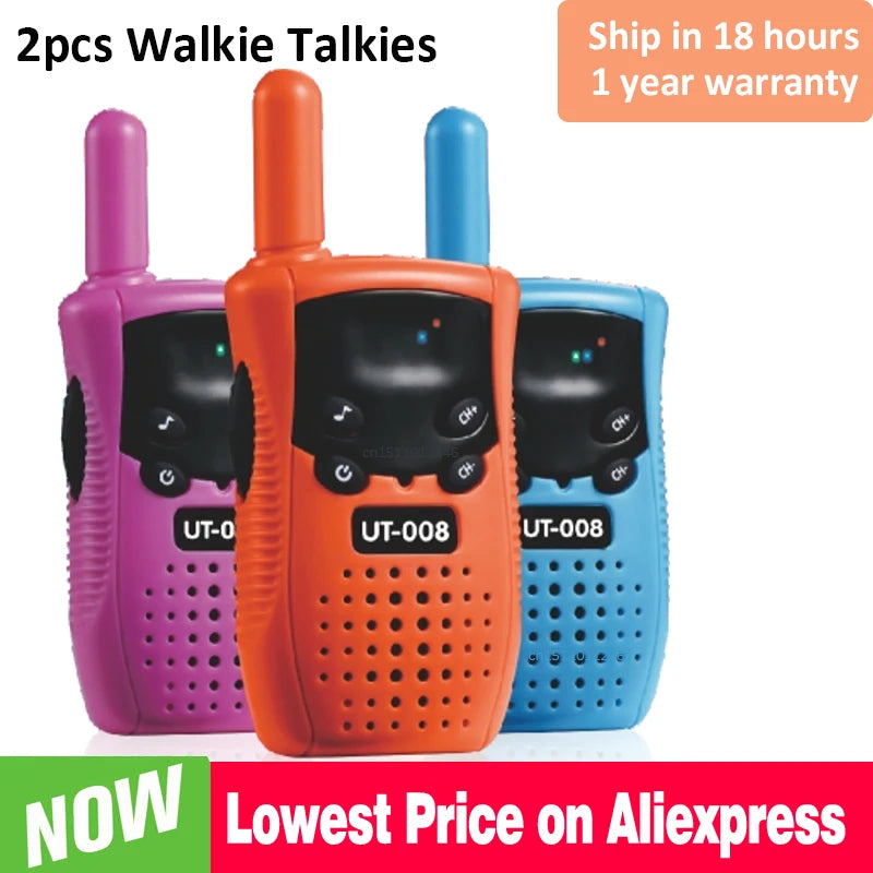 2PCS Mini Walkie Talkie Children Handheld, Long Range, Portable