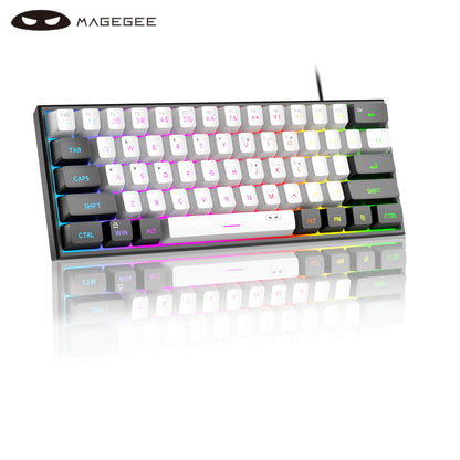 MageGee TS91 60% Wired Keyboard 61 Keys RGB Mini Portable Mechanical Feeling Membrane Keyboard for Windows Table PC Office
