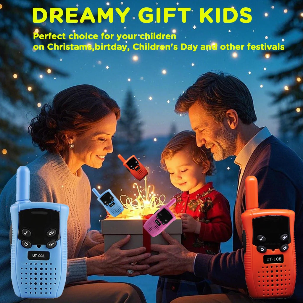 2PCS Mini Walkie Talkie Children Handheld, Long Range, Portable