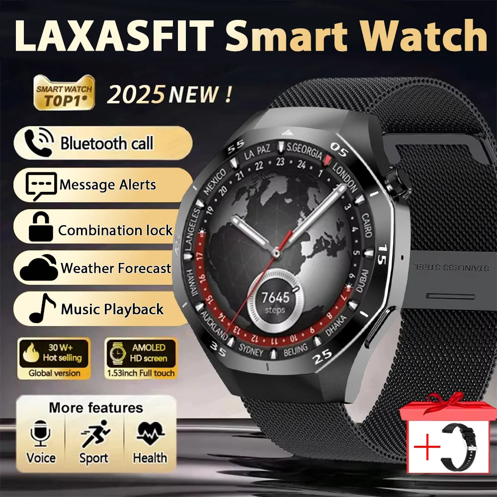 LAXASFIT Outdoor Sports Smart Watch Fitness Tracking 1.52inch HD Bluetooth  New Smartwatch
