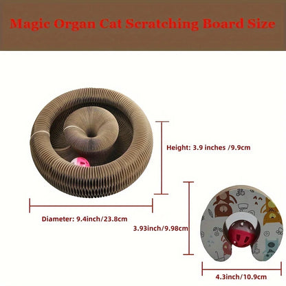 Ultimate indoor interactive mental and physical exercise cat toy, cardboard cat scratcher foldable magic organ cat scratcher