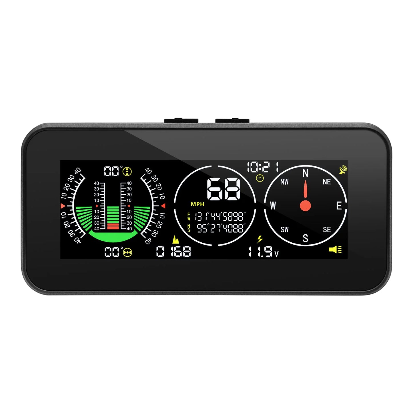 Head Up Display Digital Speed Slope Meter Compass Inclinometer GPS Speedometer Overspeed Alarm Off Road On Board Computer HUD