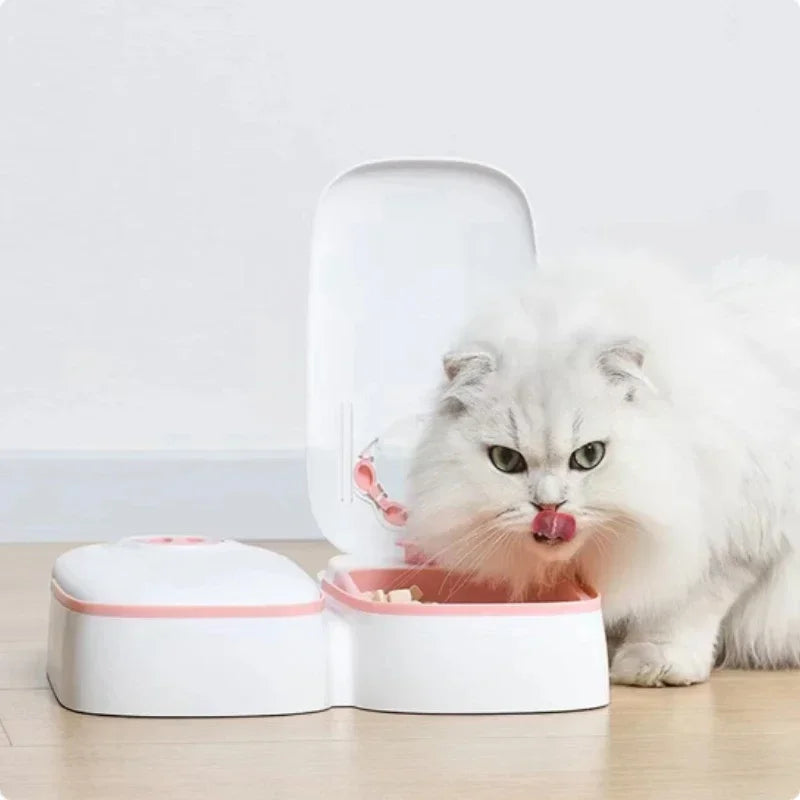 Smart Pet Feeder with Timer Automatic Food Dispenser for Cats Dogs Dual dish Separation. Puppy/Kitten Feeding