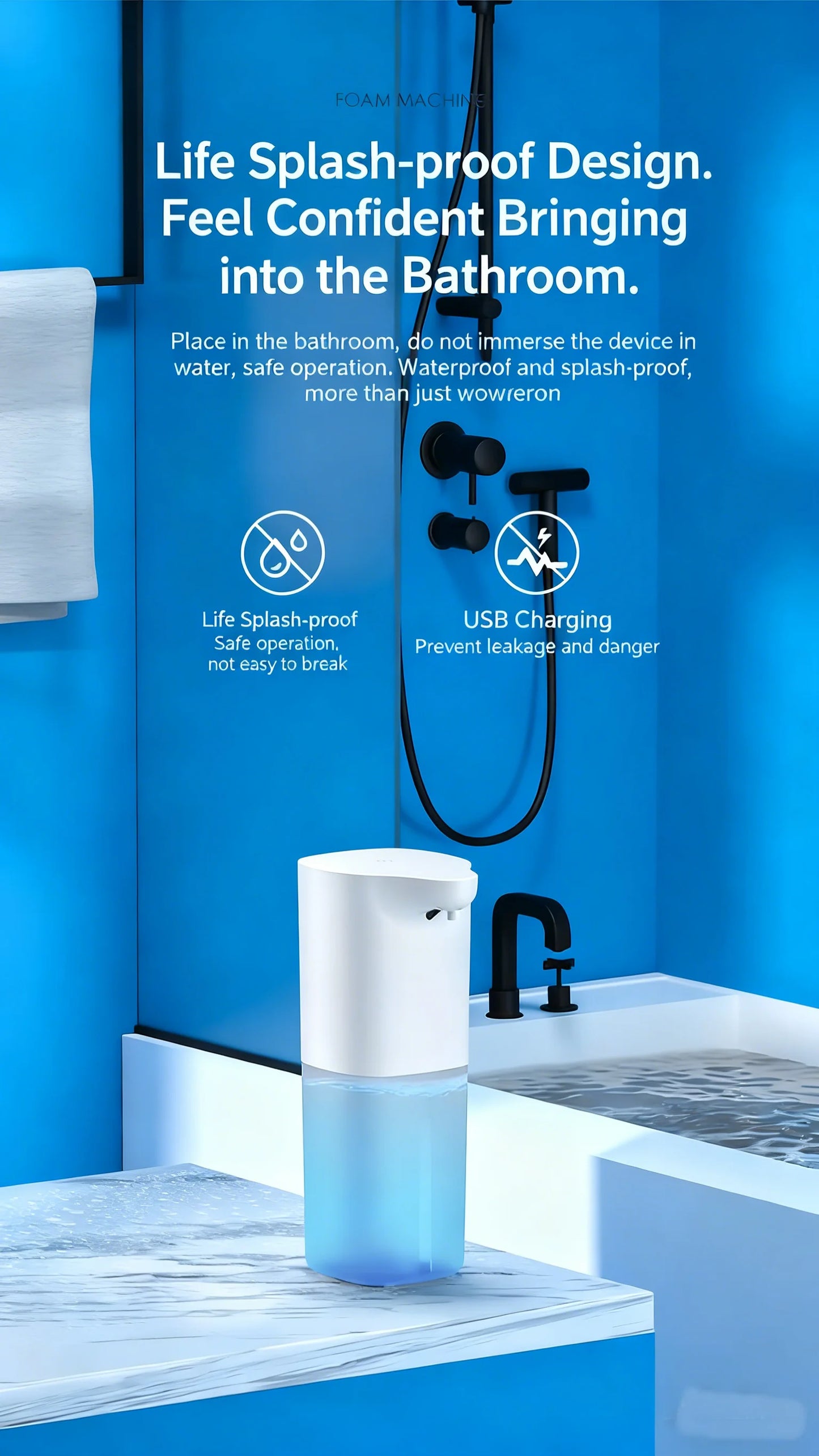 Automatic Soap Dispenser Infrared Sensor Hand Sanitizer USB Rechargeable Foam Hand Sanitizer Applicable To Kitchen And Bathroom