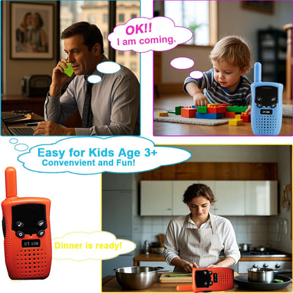 2PCS Mini Walkie Talkie Children Handheld, Long Range, Portable