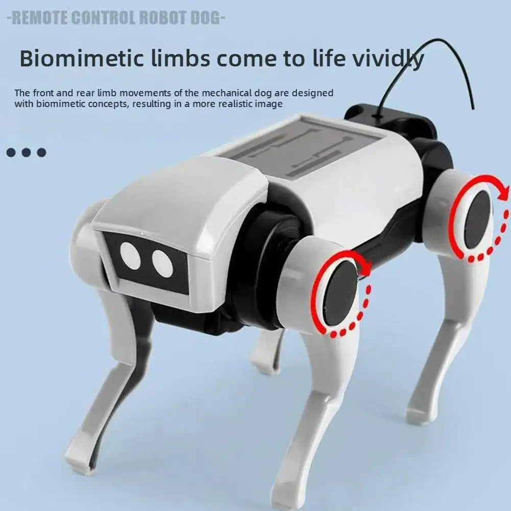 2 In 1 DIY Remote Control Robot Toy Assembling Mechanical Dog or Cat Animals Educational Toys Smart Robot Toy Gift for Children
