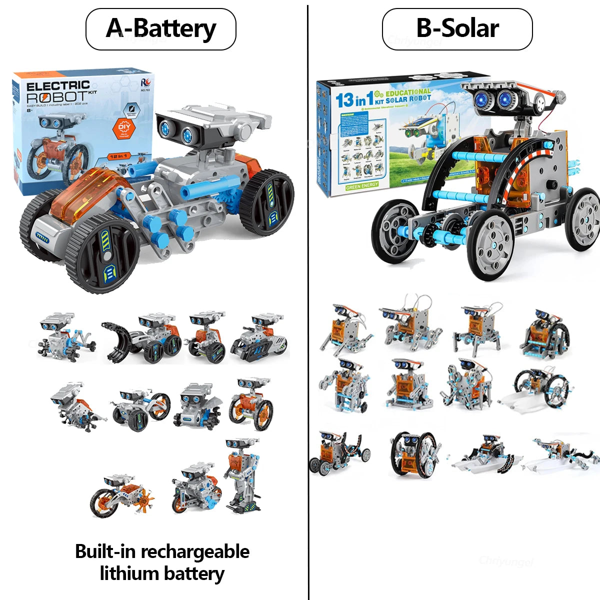 STEM Robot Kit 12 in 1 DIY Science Experiment Educational Learning Toys Engineering Technological Gadgets Gift for Kids Teens