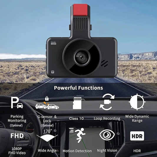 Dash Cam HD 1080P Car Charge WIFI Mobile Connect Front Rear Dual-Camera