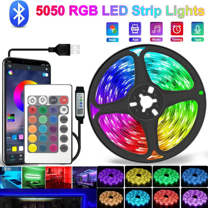 Smart Led Lights Strips 5V 5050 Rgb, Bluetooth App Control Adhesive Ribbon Tape