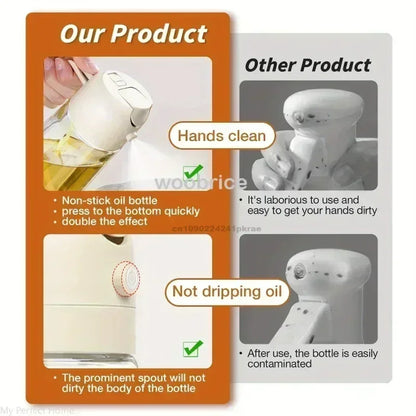 2in1 Kitchen Oil Spray Olive Dispenser Cooking Heat-Resistant Large Oil Bottle Spray Soy Sauce Various Seasonings Bottle