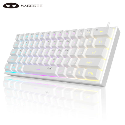 MageGee TS91 60% Wired Keyboard 61 Keys RGB Mini Portable Mechanical Feeling Membrane Keyboard for Windows Table PC Office