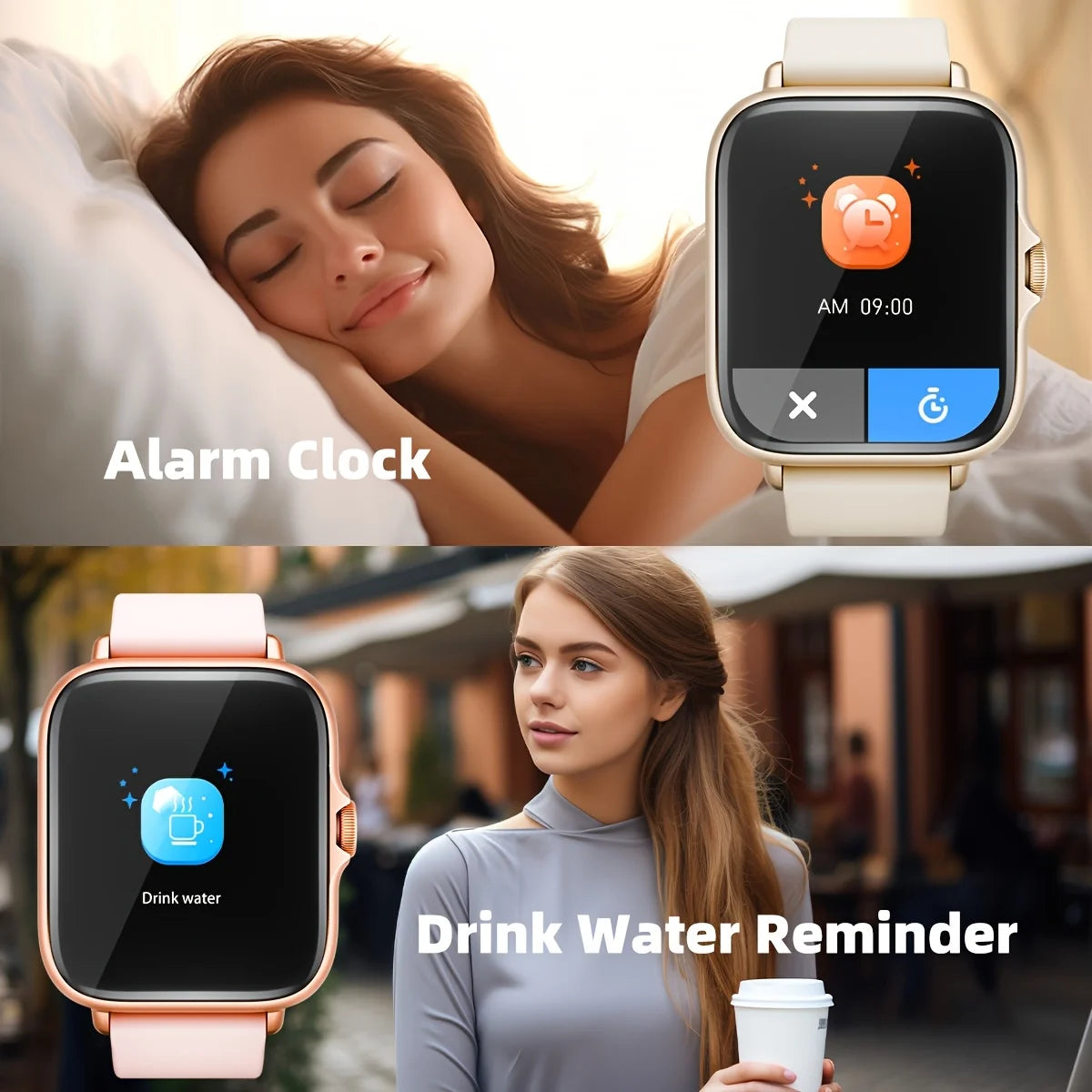 Touch Screen Unisex Smart Watch with Wireless Call Function - Android & IOS Compatible, find my phone! Fitness ready!