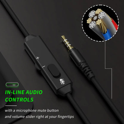 Gaming Headset with Mic for Xbox Series X|S Xbox One PS4 PS5 PC Switch, Wired Audio Gamer Headphones with Microphone