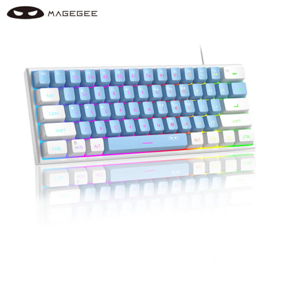 MageGee TS91 60% Wired Keyboard 61 Keys RGB Mini Portable Mechanical Feeling Membrane Keyboard for Windows Table PC Office