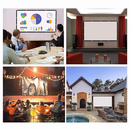 150 inch Foldable 16:9 Projector Screen Portable High Density White No Creases Soft Home Movie Theater HD Projection Screen