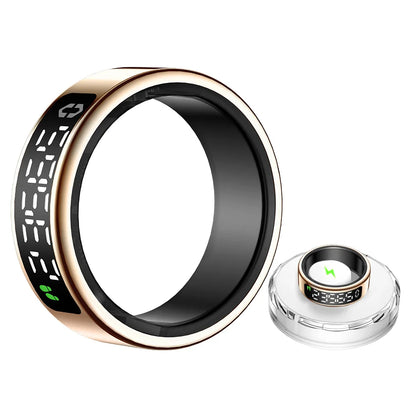 Smart Ring with Heart Rate Blood Oxygen Sleep Monitoring Health Tracker with Display Screen