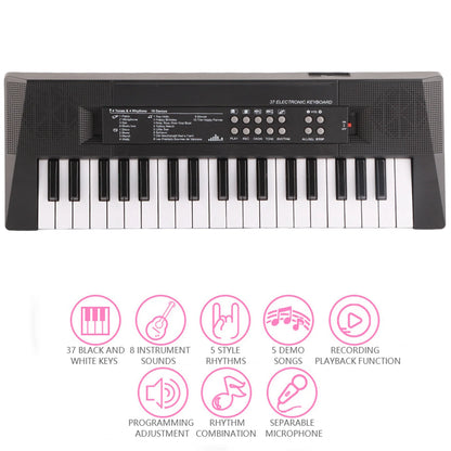 Electric Keyboard 37 Key Piano Children's with Microphone Recording Function