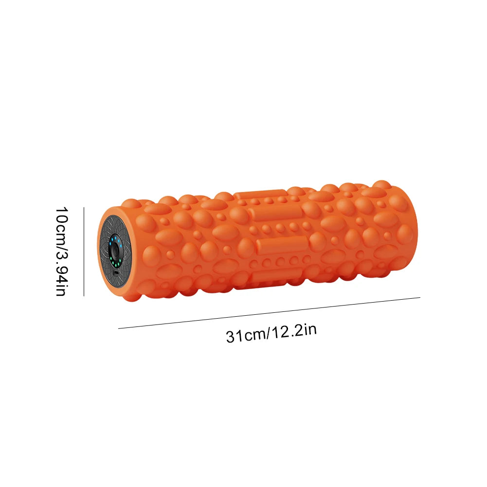 Electric Vibrating Foam Roller Massage Column Rechargeable Exercise Roller 5 Mode Muscle Tissue Massager Roller for Yoga Pilates