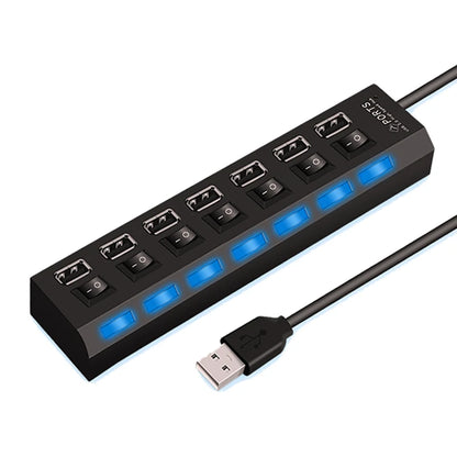 High Speed 4/7 Ports USB HUB 2.0 data transfer Adapter Expander Multi USB Splitter Multiple Extender with LED Lamp Switch for PC Laptop