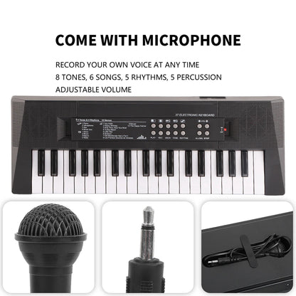 Electric Keyboard 37 Key Piano Children's with Microphone Recording Function