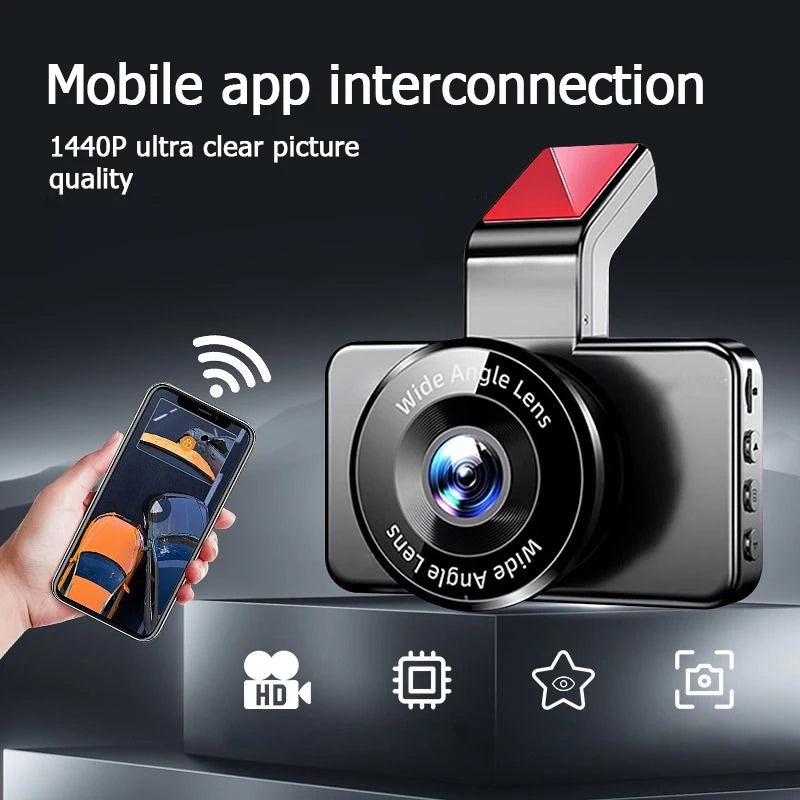 Dash Cam HD 1080P Car Charge WIFI Mobile Connect Front Rear Dual-Camera