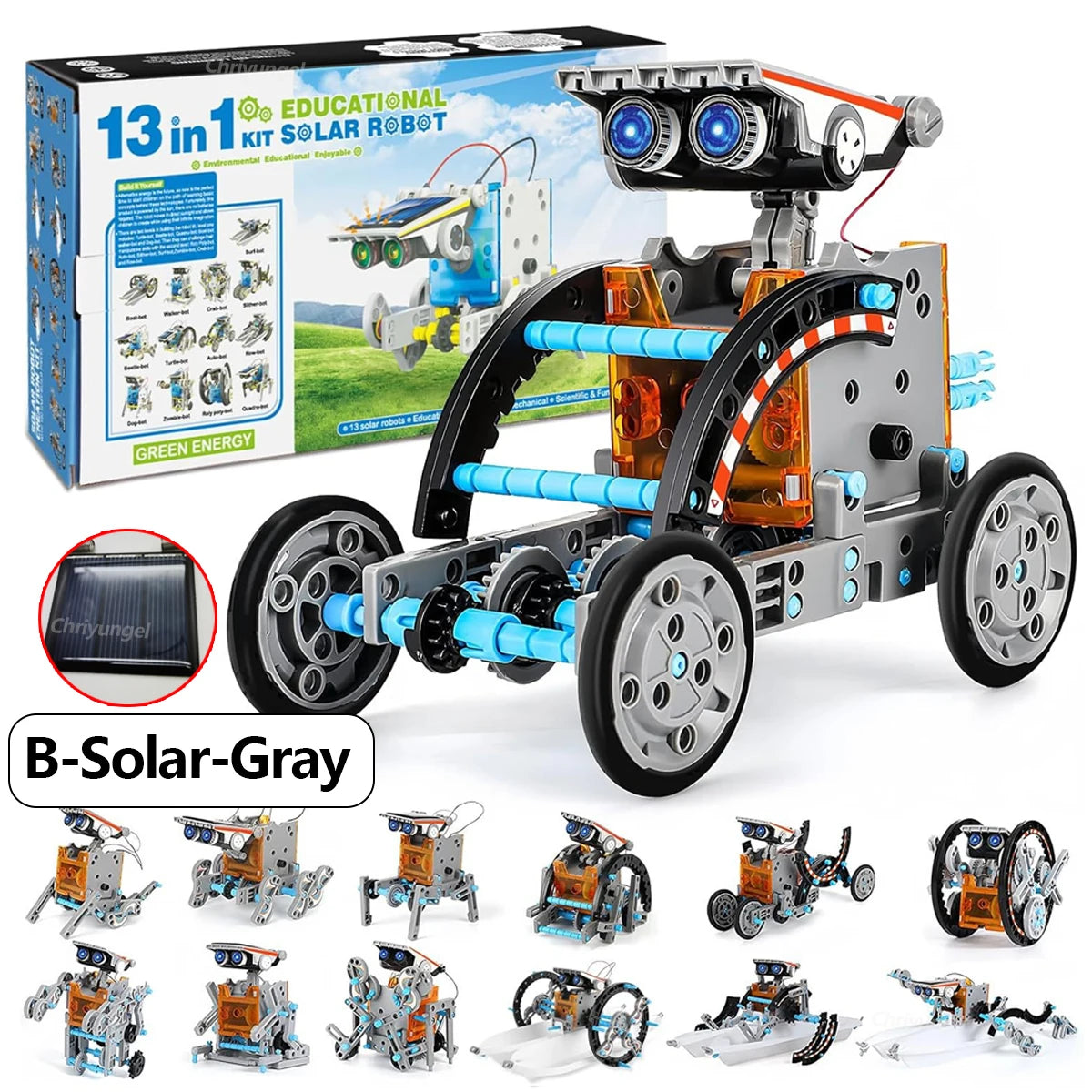 STEM Robot Kit 12 in 1 DIY Science Experiment Educational Learning Toys Engineering Technological Gadgets Gift for Kids Teens