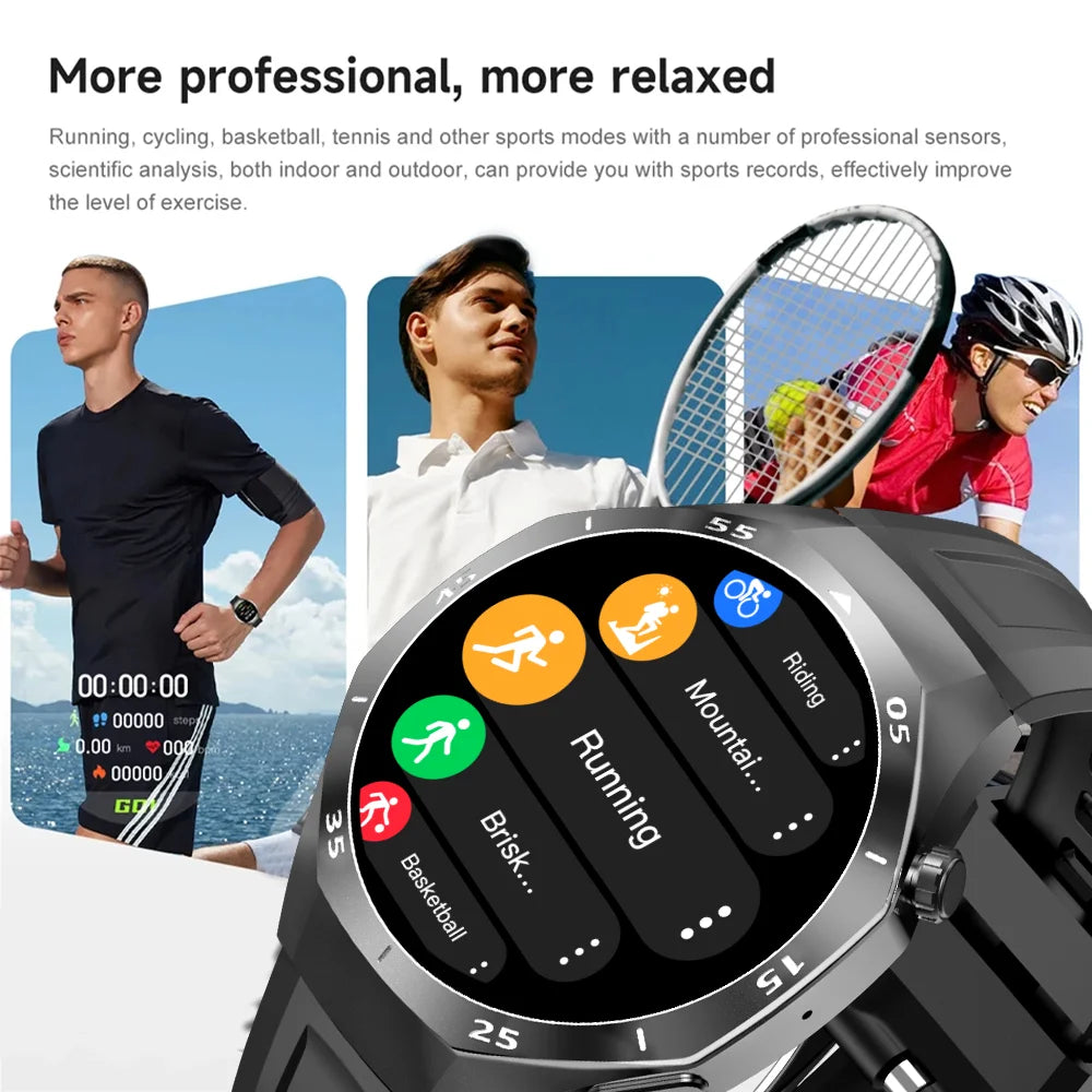 LAXASFIT Outdoor Sports Smart Watch Fitness Tracking 1.52inch HD Bluetooth  New Smartwatch