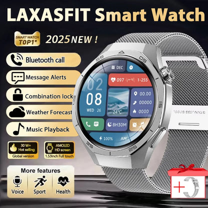 LAXASFIT Outdoor Sports Smart Watch Fitness Tracking 1.52inch HD Bluetooth  New Smartwatch