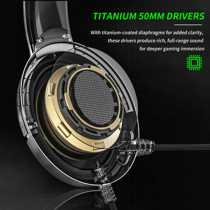 Gaming Headset with Mic for Xbox Series X|S Xbox One PS4 PS5 PC Switch, Wired Audio Gamer Headphones with Microphone