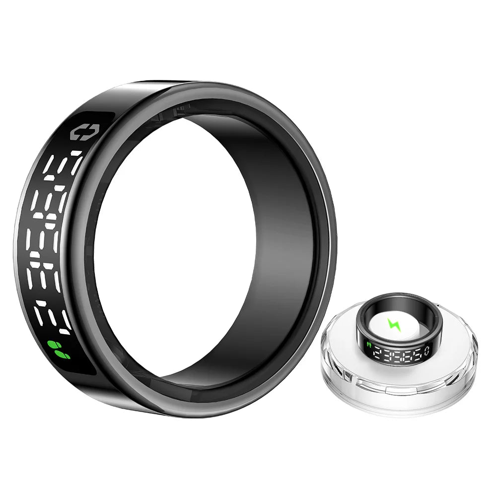 Smart Ring with Heart Rate Blood Oxygen Sleep Monitoring Health Tracker with Display Screen