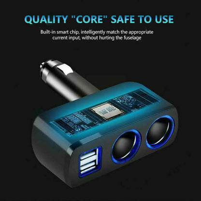 Universal Car Cigarette Lighter Socket Adapter Dual Double Accessories 12V Charger Dual Charger USB Car USB Splitter Plug O1V0