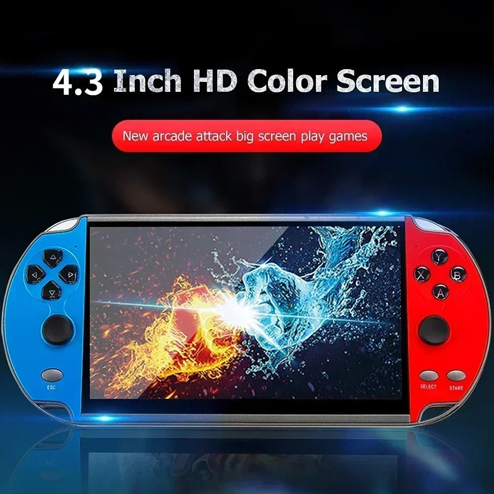 X7 Handheld Game Console 4.3 Inch HD Screen 8G Built-in 10000 Classic Games Mini Video Gaming Device