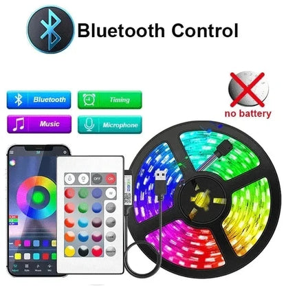 Smart Led Lights Strips 5V 5050 Rgb, Bluetooth App Control Adhesive Ribbon Tape