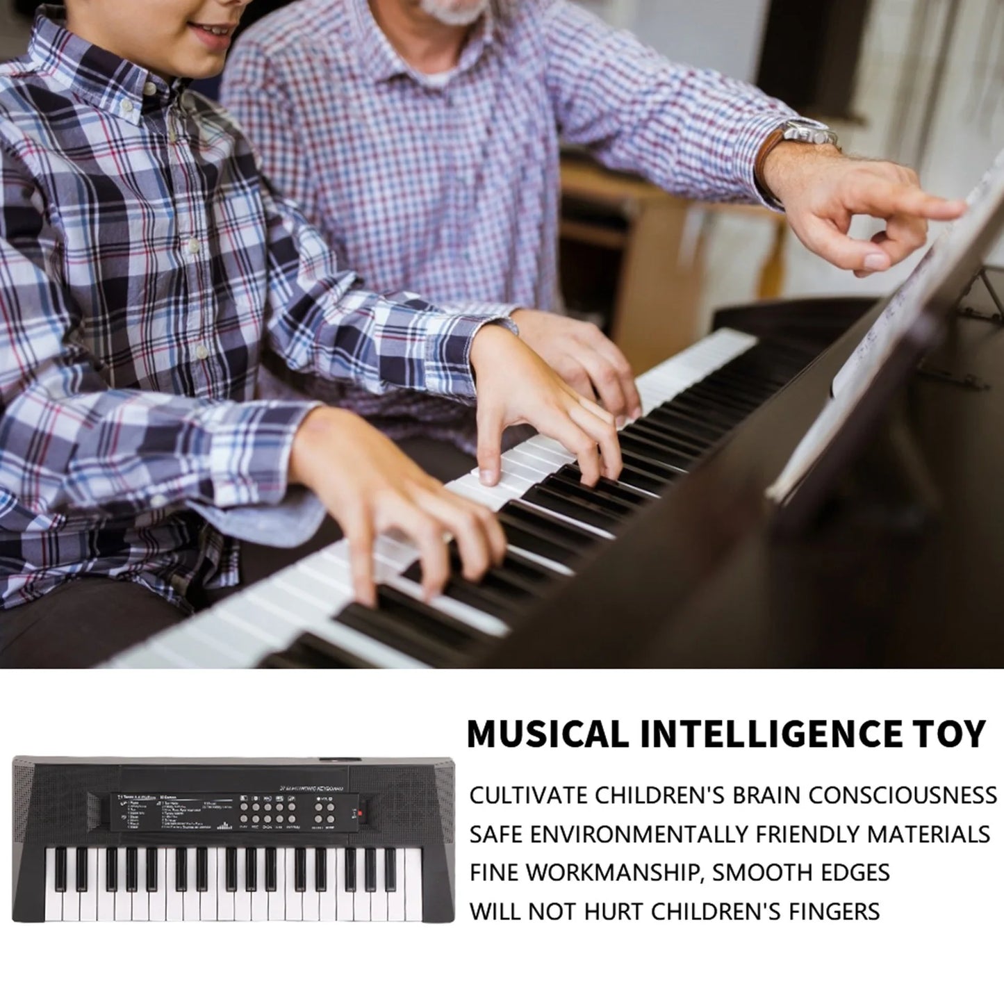 Electric Keyboard 37 Key Piano Children's with Microphone Recording Function