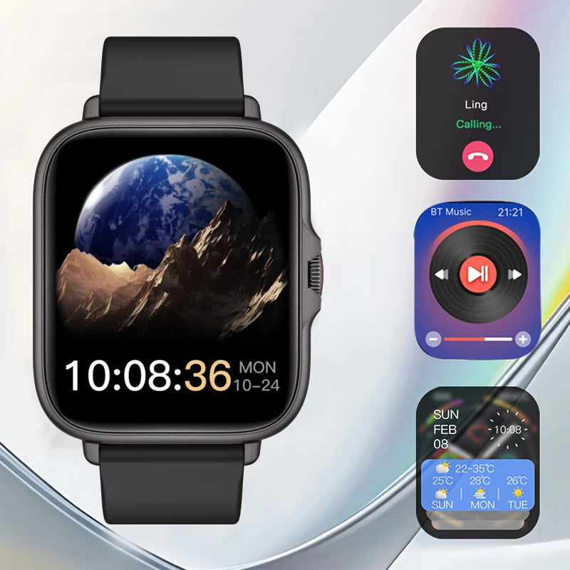 Touch Screen Unisex Smart Watch with Wireless Call Function - Android & IOS Compatible, find my phone! Fitness ready!