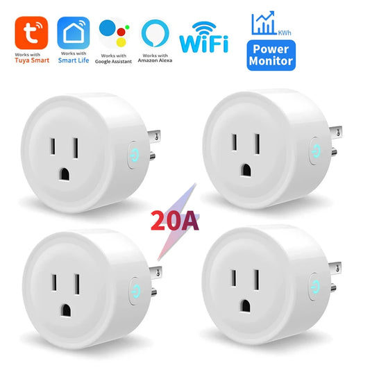 Smart Plug WiFi 20A with Power Monitoring Timing Voice Control Support Alexa Google Home