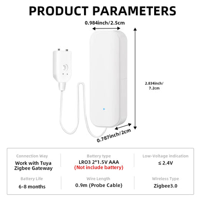 Water Leak Detector  Flood Sensor Smart Life APP Remote Monitoring Flood Alert Security