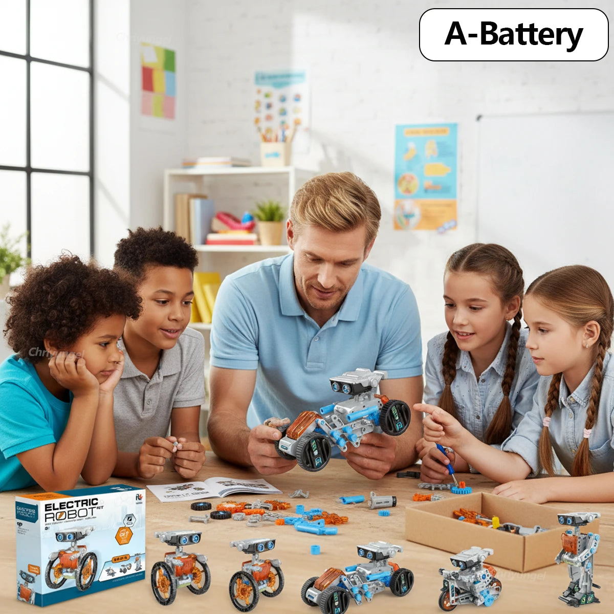 STEM Robot Kit 12 in 1 DIY Science Experiment Educational Learning Toys Engineering Technological Gadgets Gift for Kids Teens