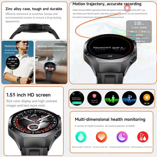 LAXASFIT Outdoor Sports Smart Watch Fitness Tracking 1.52inch HD Bluetooth  New Smartwatch